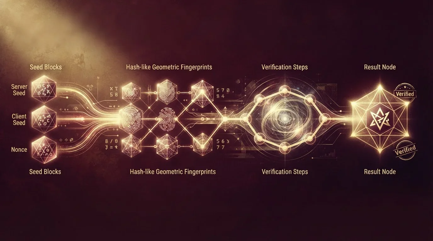 Abstract cryptographic blocks connected through seed and hash verification steps